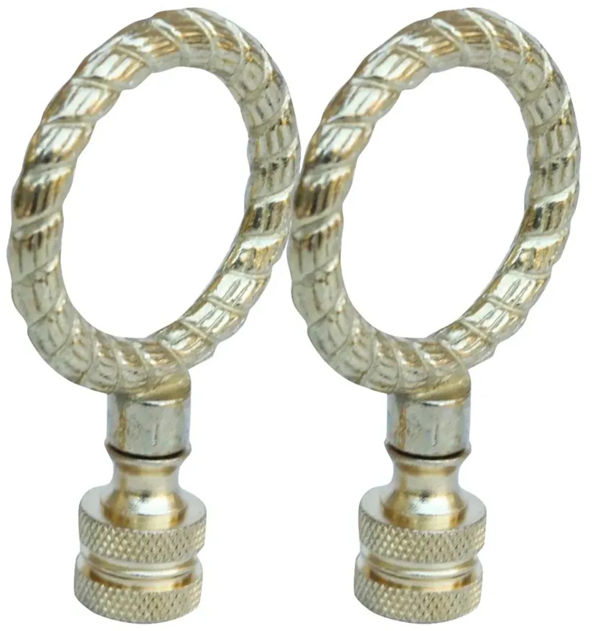 Brass Rope Lamp Finials - a Pair By Interesting Things - Gold - Fits a standard size lamp harp