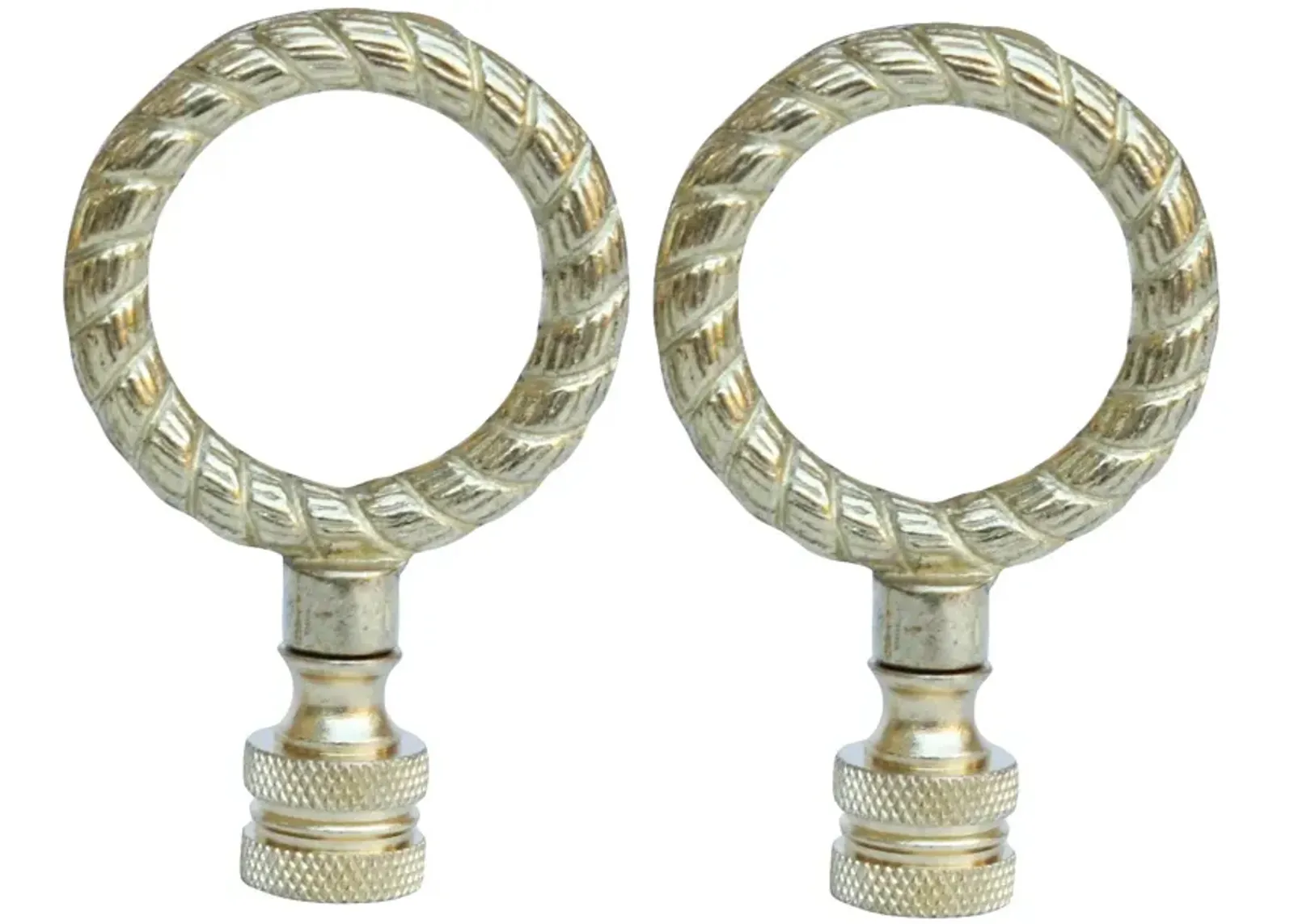 Brass Rope Lamp Finials - a Pair By Interesting Things - Gold - Fits a standard size lamp harp