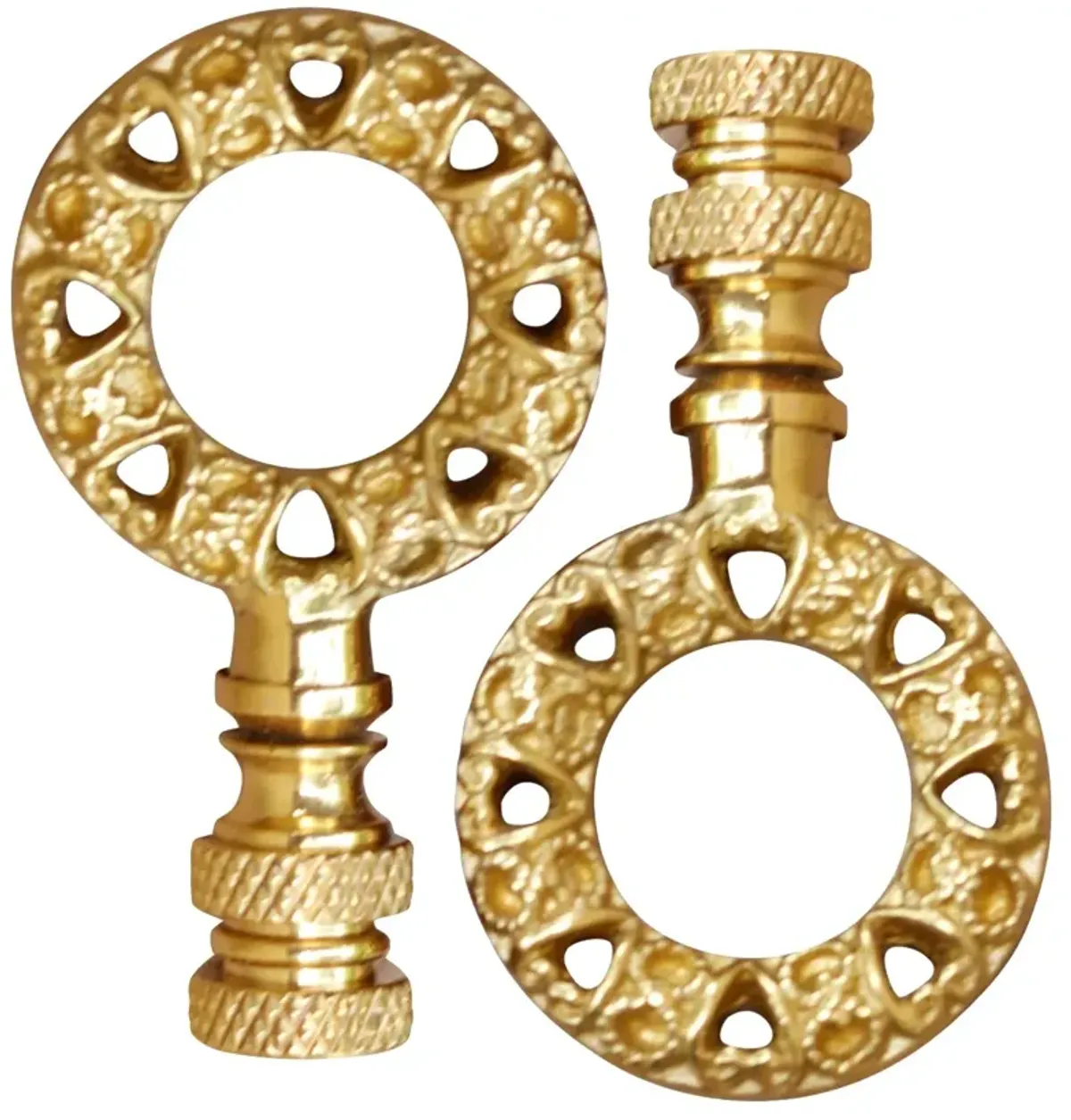 Brass Wreath Lamp Finials - a Pair By Interesting Things - Gold - Fits a standard size lamp harp