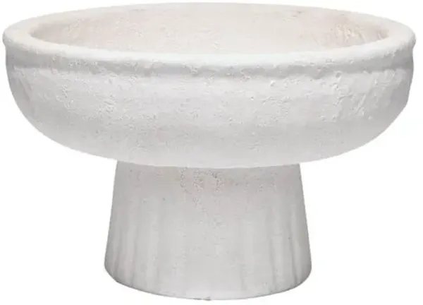 Aegean Pedestal Bowl - White - Jamie Young Co.