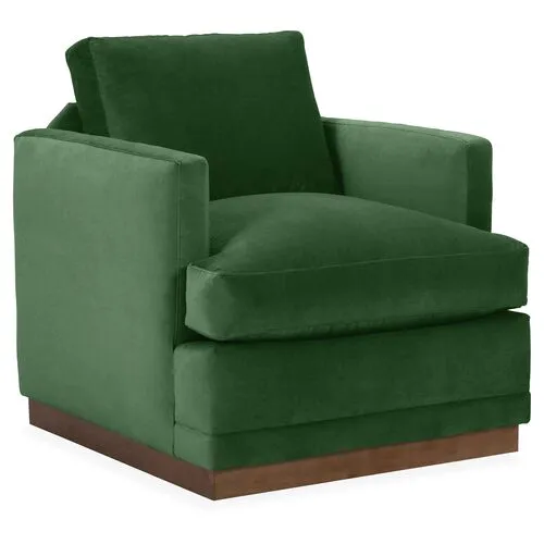 Shaw Velvet Swivel Club Chair - Hancrafted in the USA