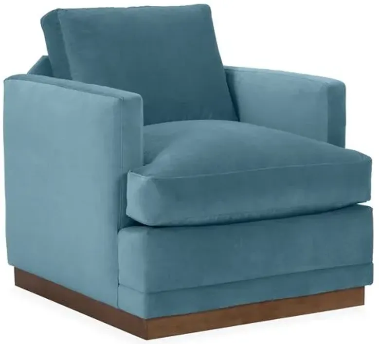 Shaw Velvet Swivel Club Chair - Hancrafted in the USA