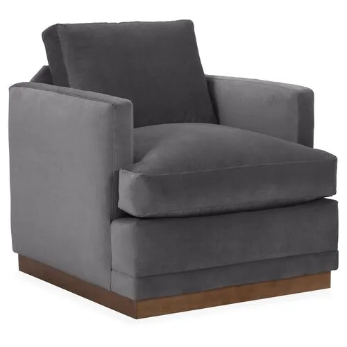 Shaw Velvet Swivel Club Chair - Hancrafted in the USA