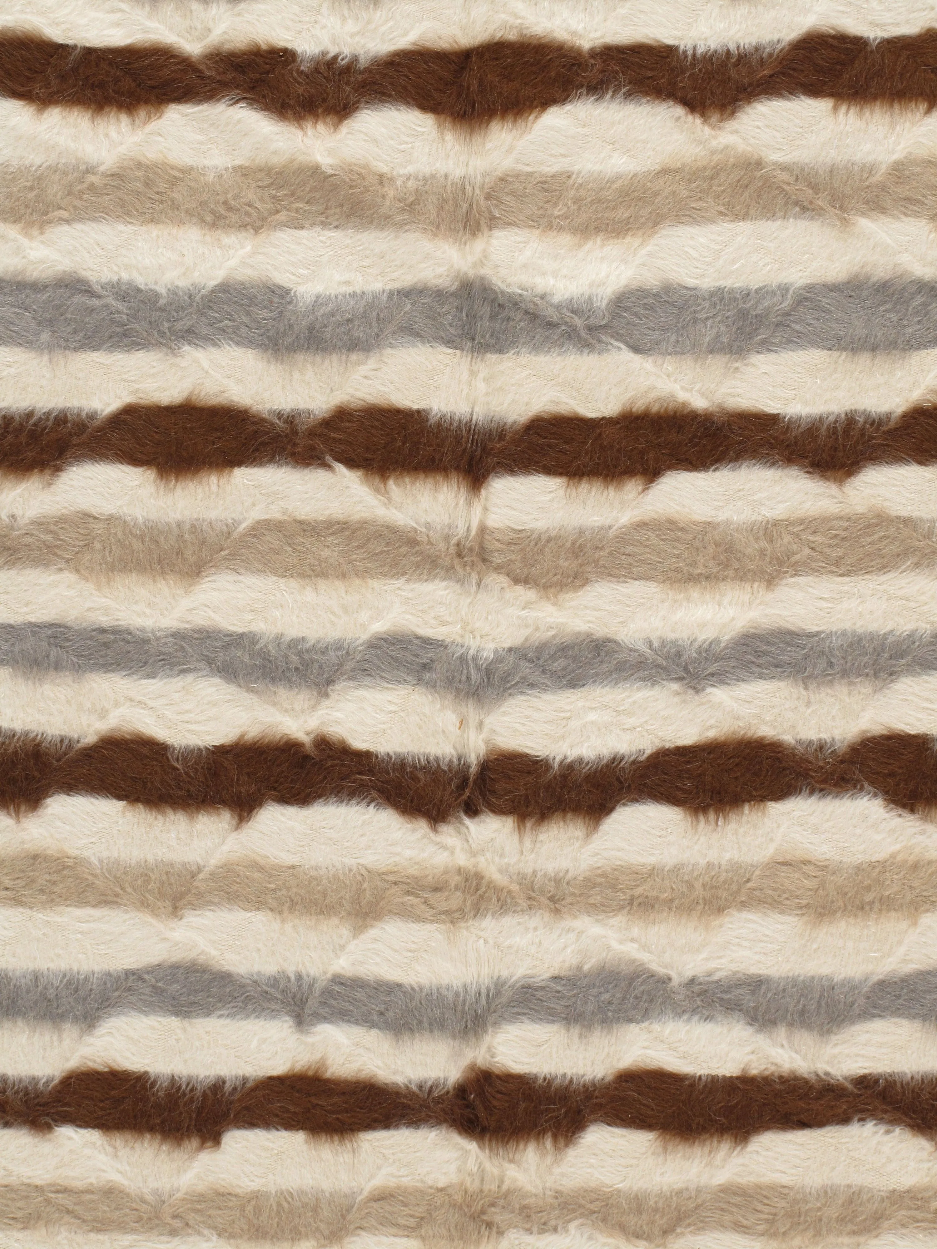 1950s Turkish Mohair Rug - 5'5" x 7'3" - Brown - Brown