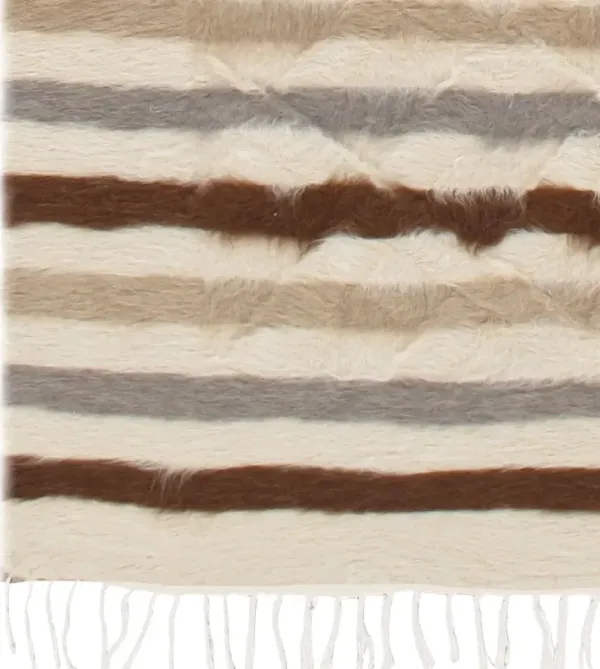 1950s Turkish Mohair Rug - 5'5" x 7'3" - Brown - Brown