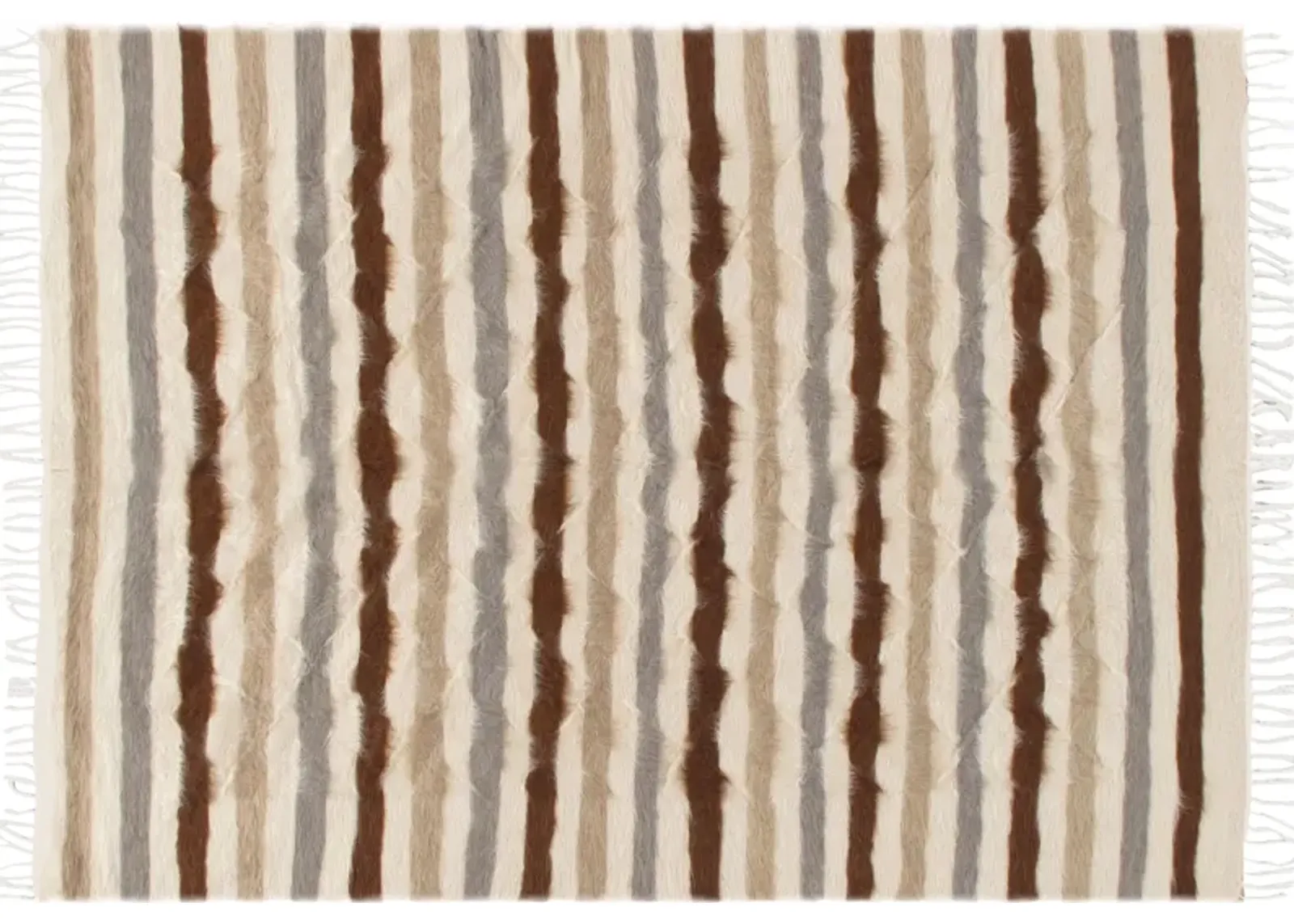 1950s Turkish Mohair Rug - 5'5" x 7'3" - Brown - Brown