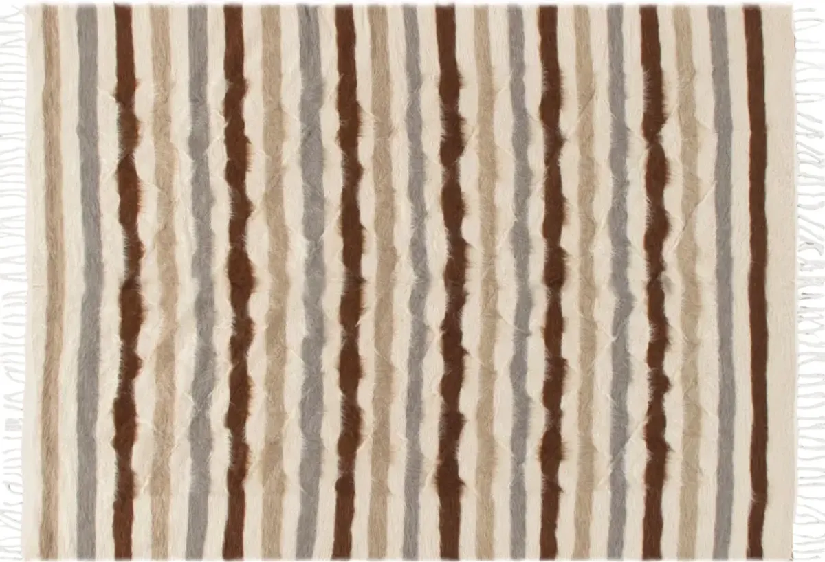 1950s Turkish Mohair Rug - 5'5" x 7'3" - Brown - Brown