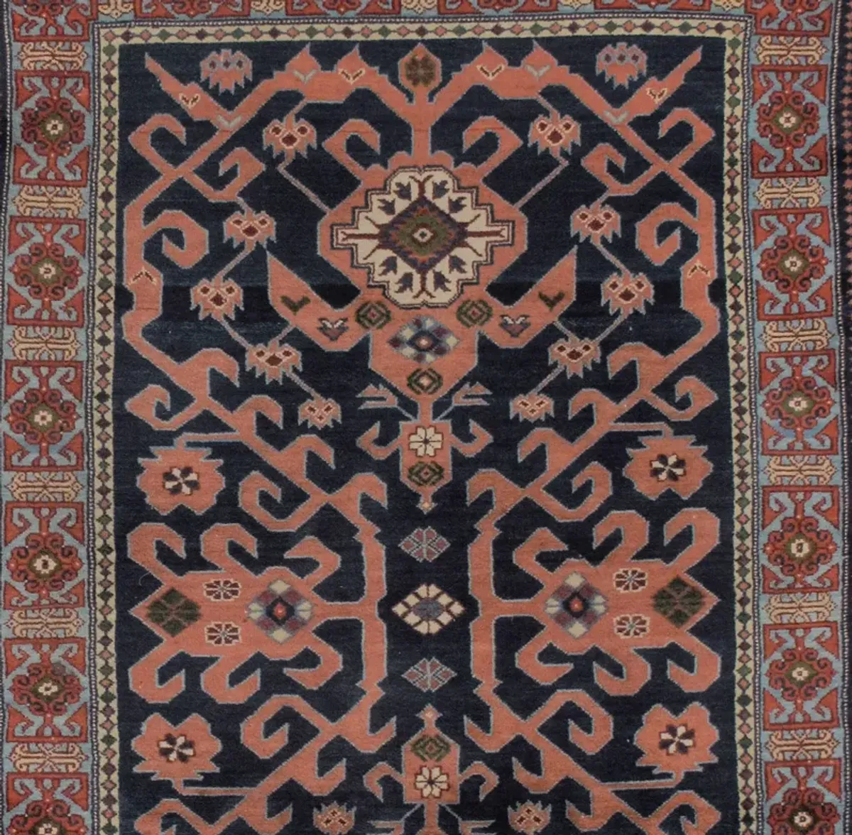 Caucasian Shirvan Rug - 3'6" x 5'6" - Blue - Blue