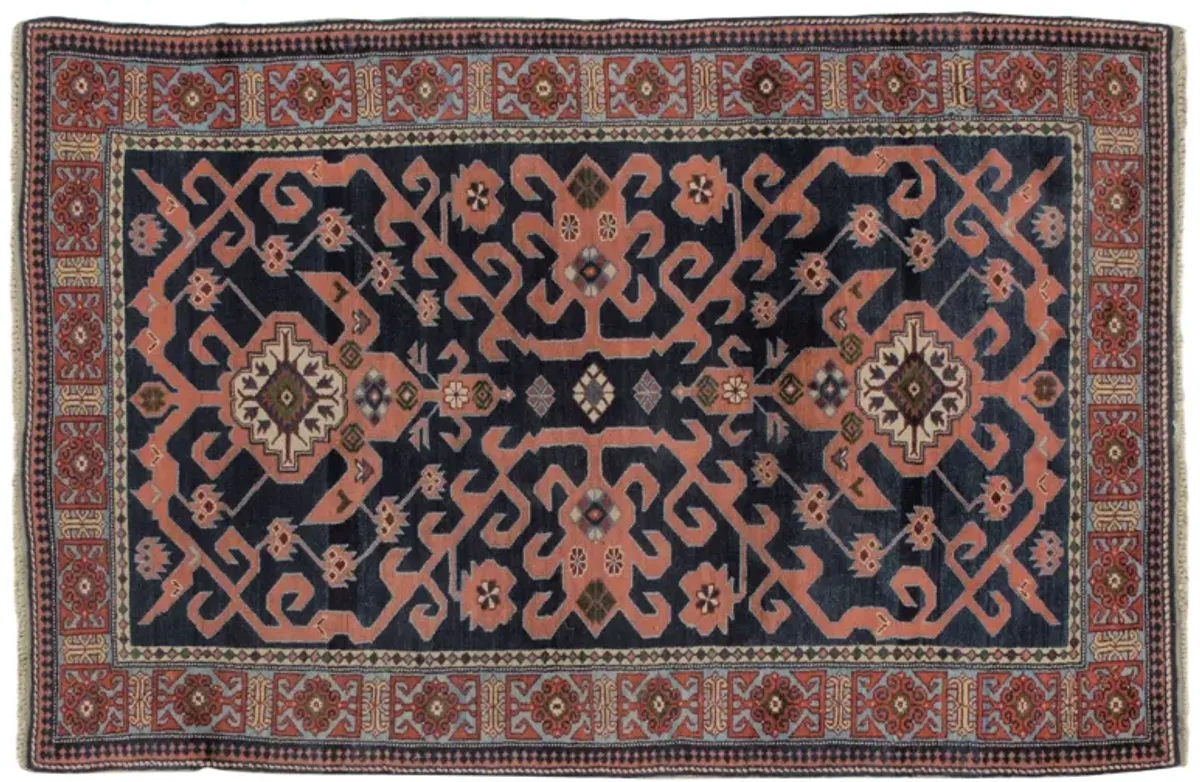 Caucasian Shirvan Rug - 3'6" x 5'6" - Blue - Blue