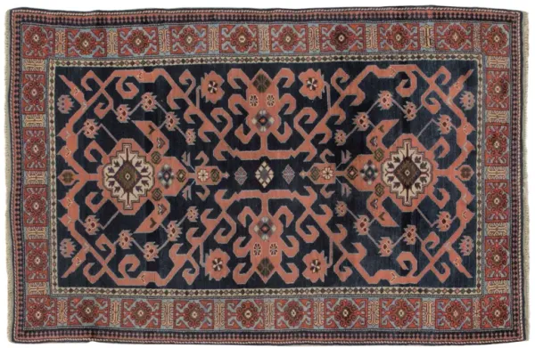 Caucasian Shirvan Rug - 3'6" x 5'6" - Blue - Blue