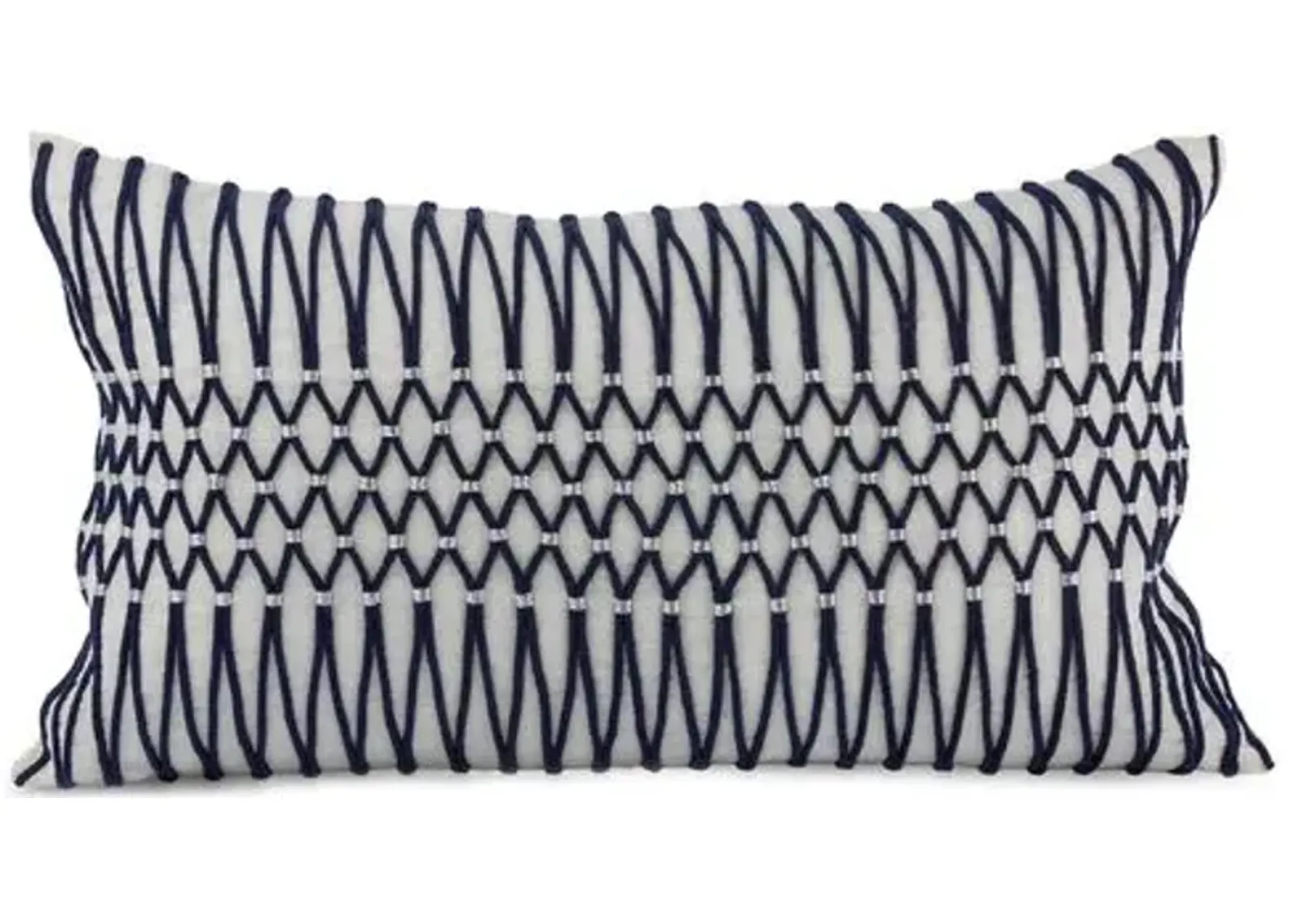 Bay Laurel 14x25 Lumbar Pillow - Navy Linen - Pyar & Co.