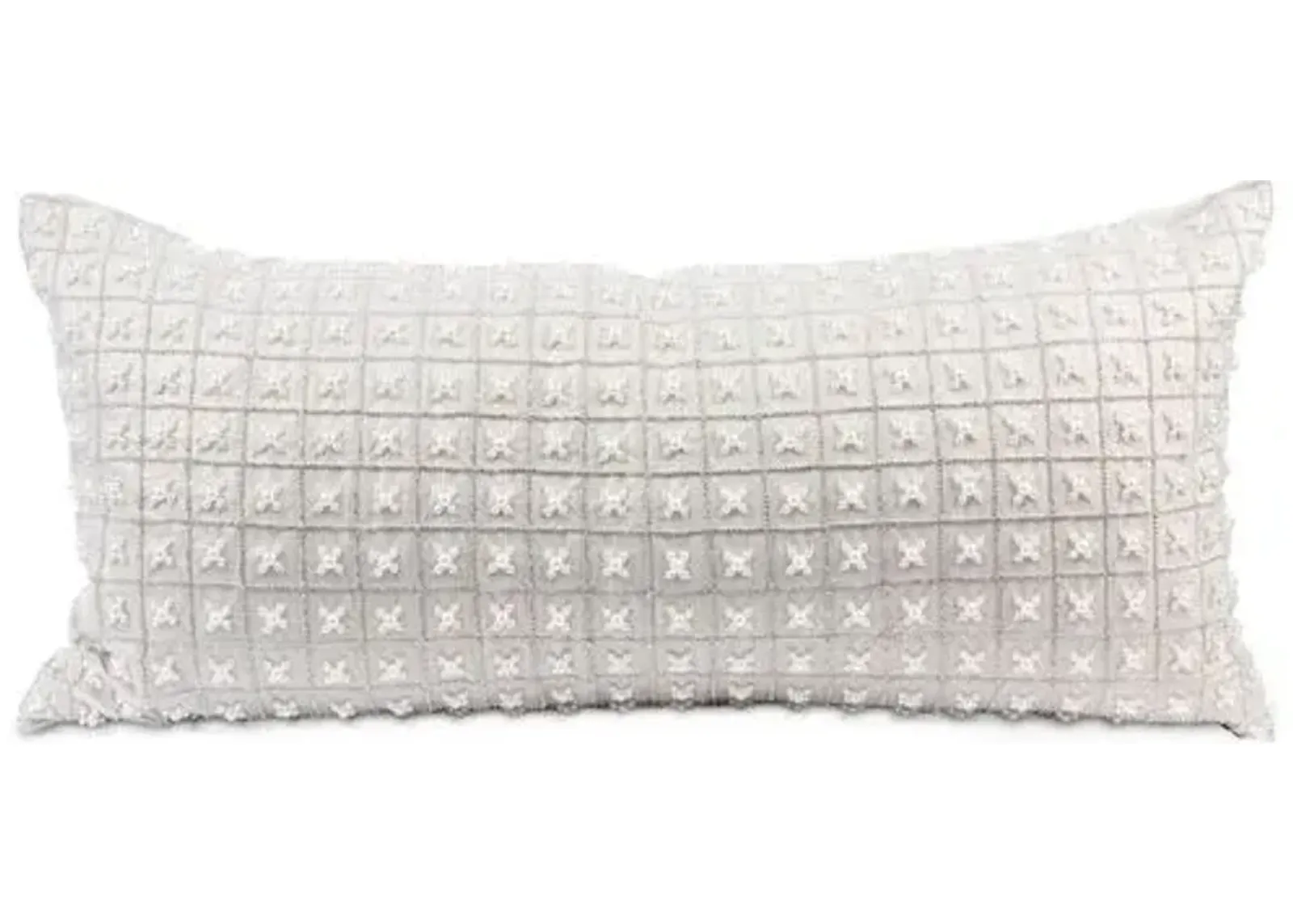 Chakor 14x30 Lumbar Pillow - White Linen - Pyar & Co.