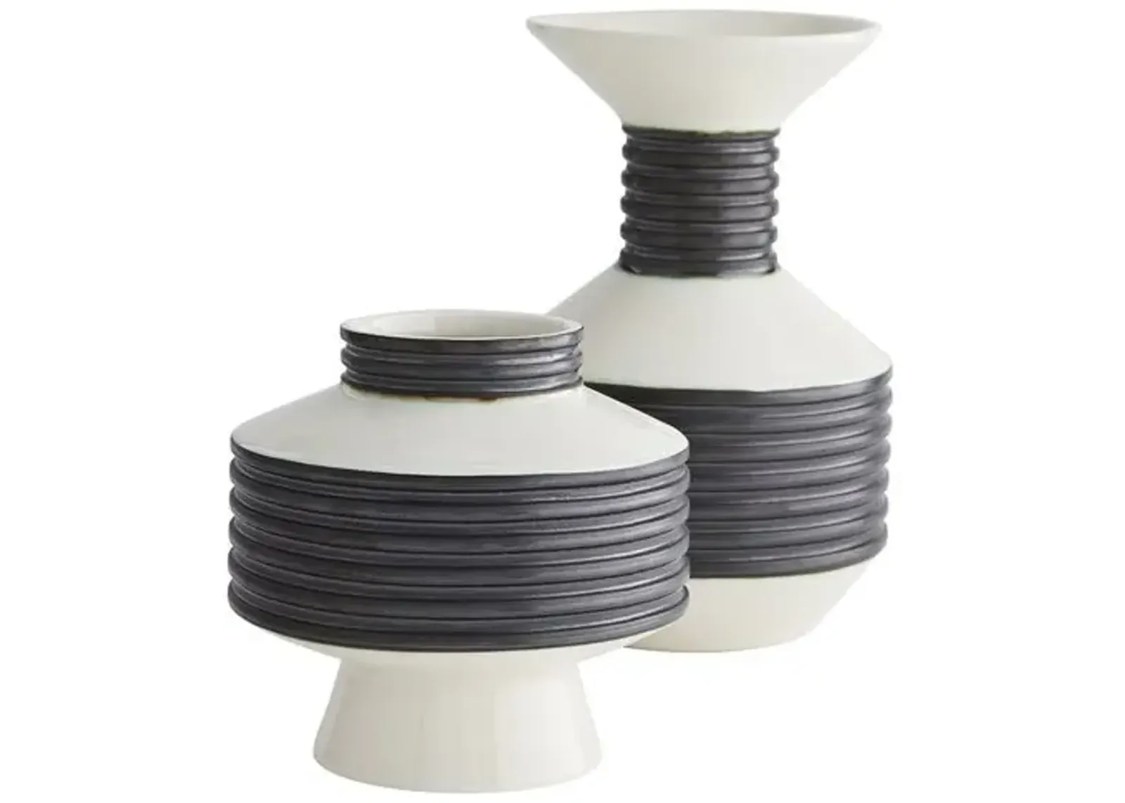 Set of 2 Alfredo Vases - Black - Arteriors