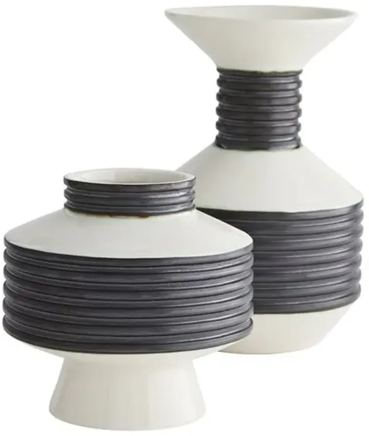 Set of 2 Alfredo Vases - Black - Arteriors