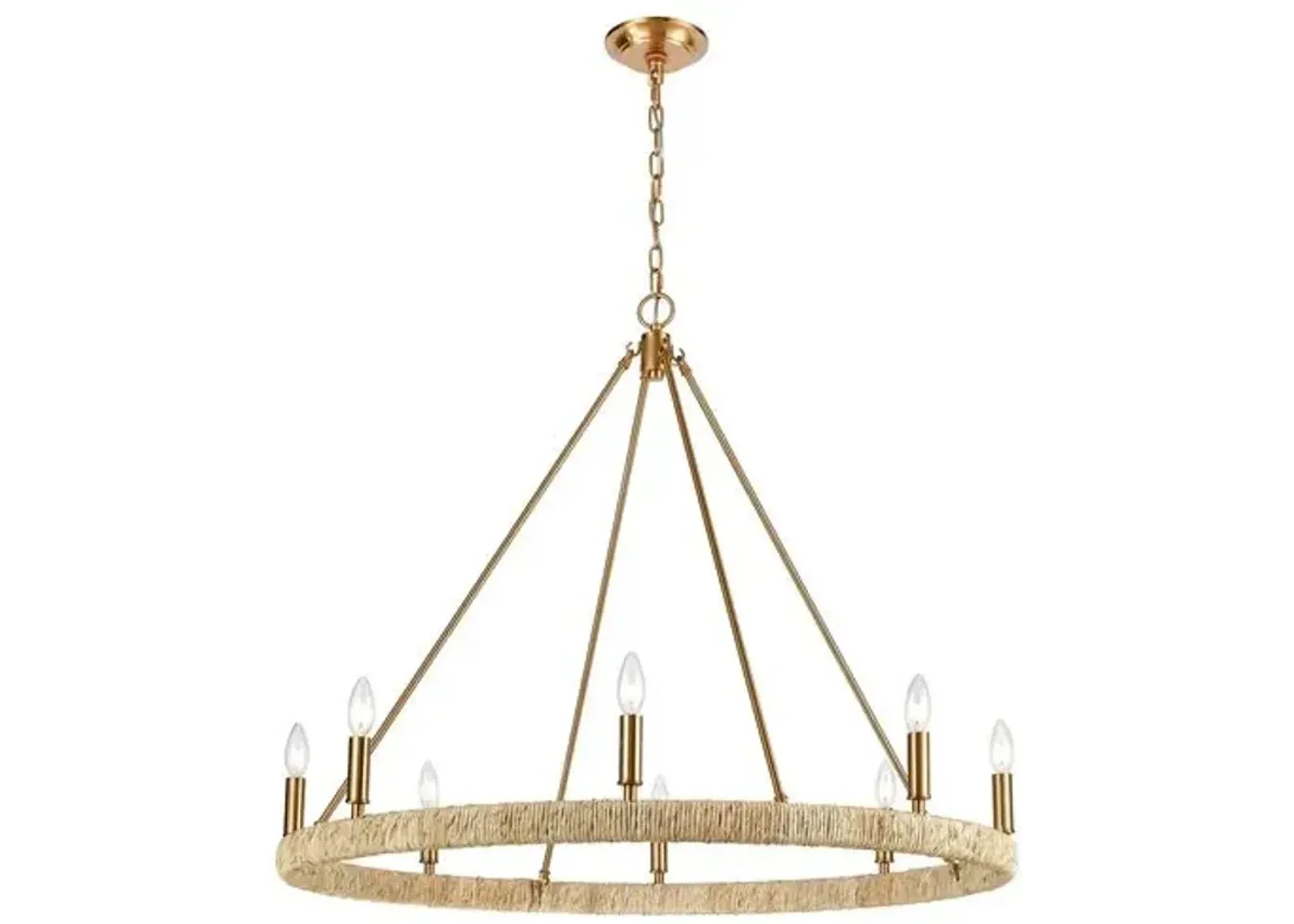 Abaca Chandelier - Satin Brass - Gold