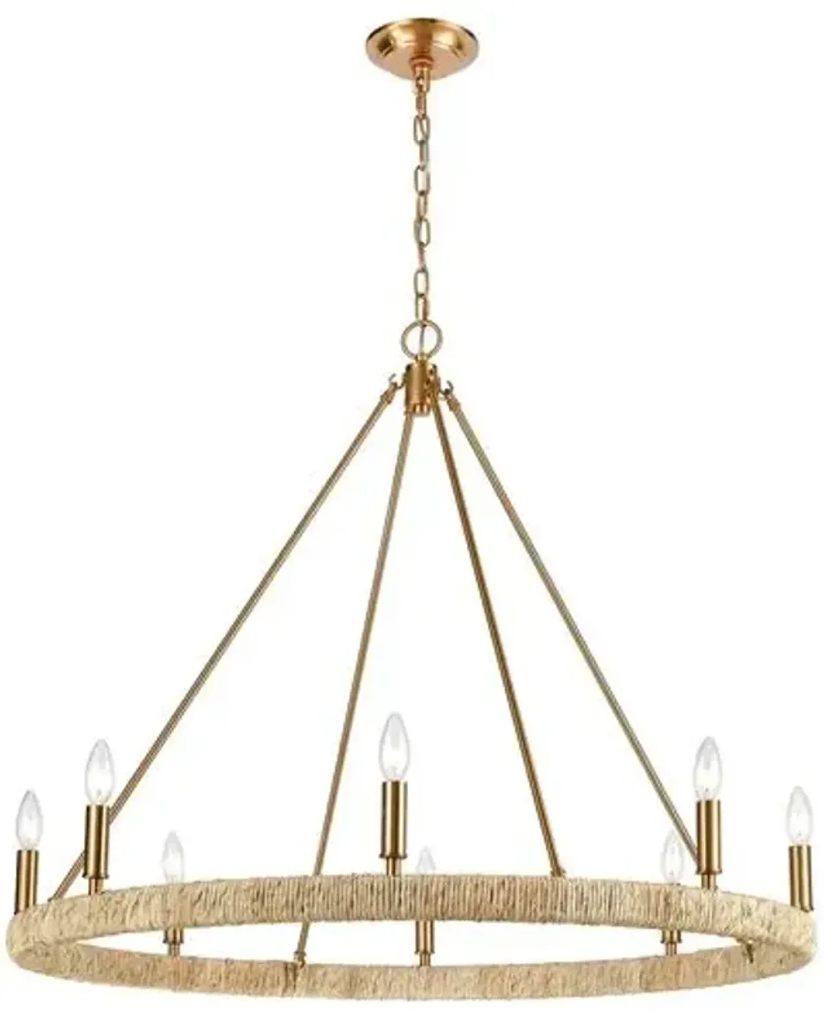 Abaca Chandelier - Satin Brass - Gold