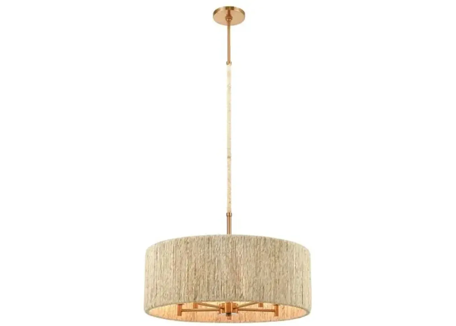 Abaca 5-Light Pendant - Satin Brass - Beige