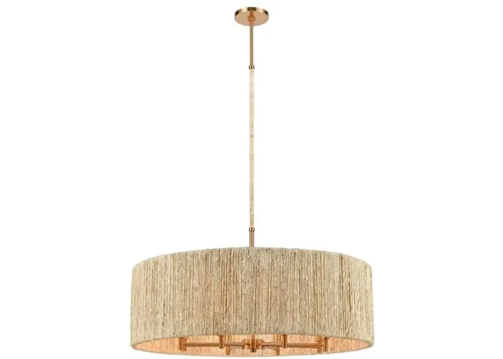 Abaca 5-Light Pendant - Satin Brass - Beige