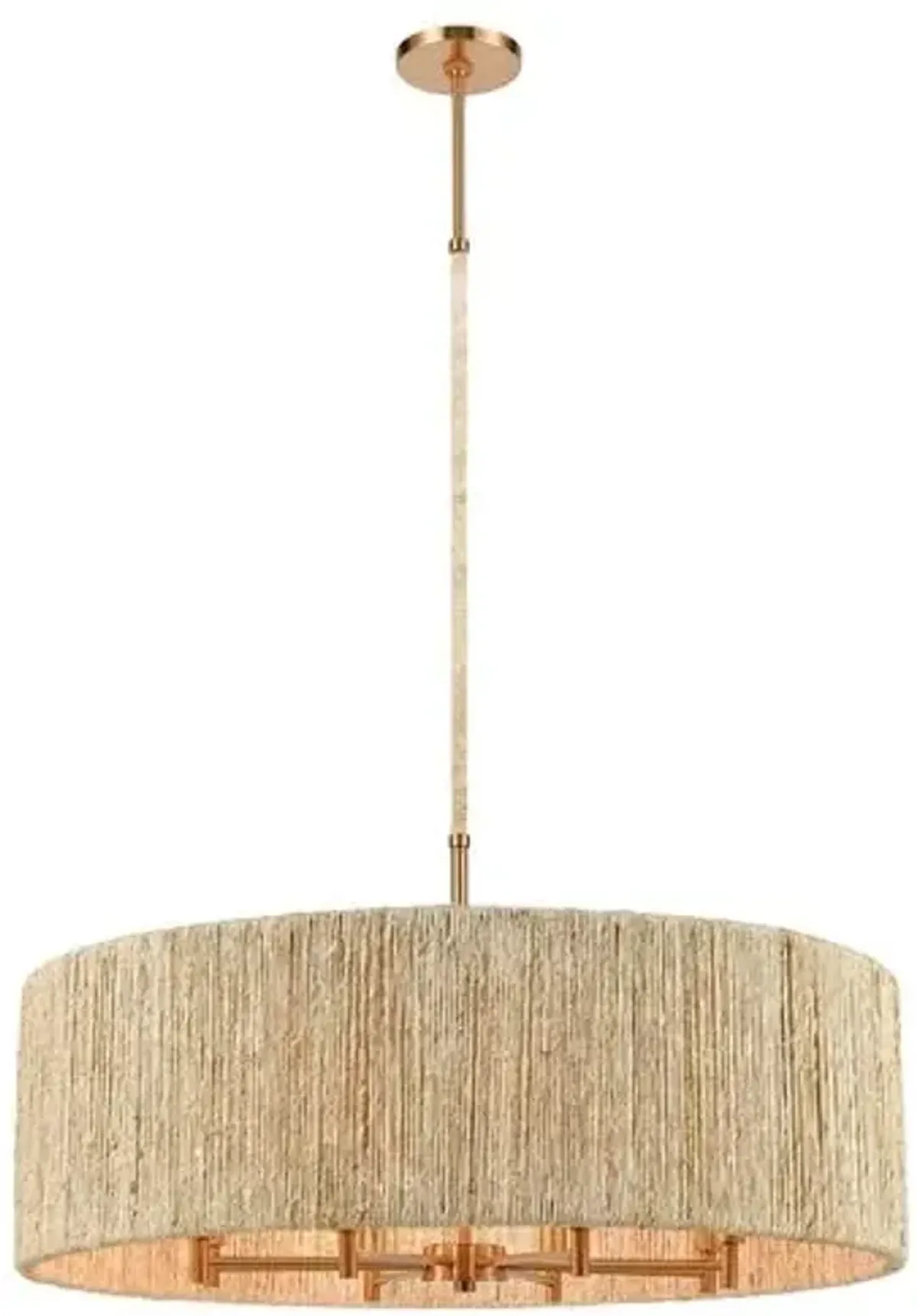 Abaca 5-Light Pendant - Satin Brass - Beige