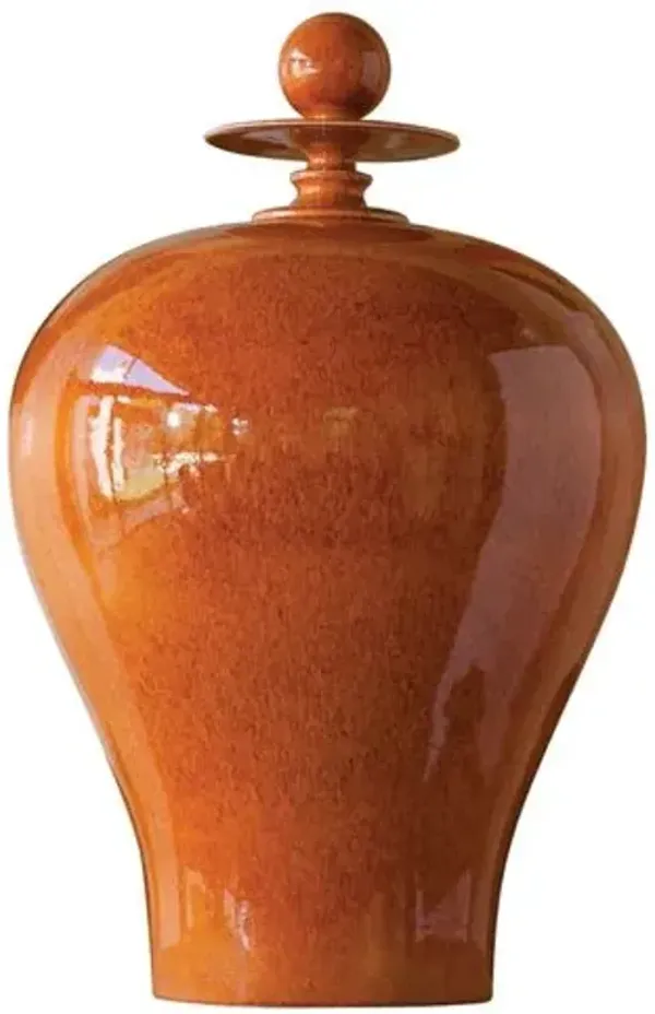 Happy Temple Tall Jar - Orange - Global Views