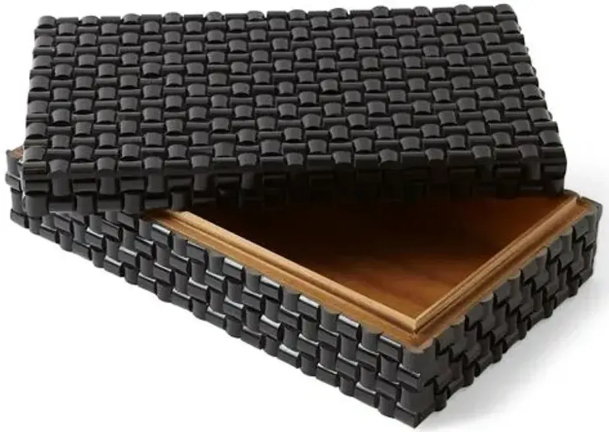 Woven Horn Box - Black - Global Views