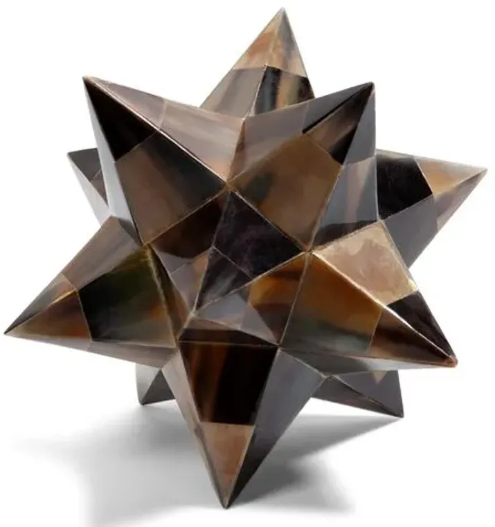 Stellated Dodecahedron Horn Objet - Brown - Global Views