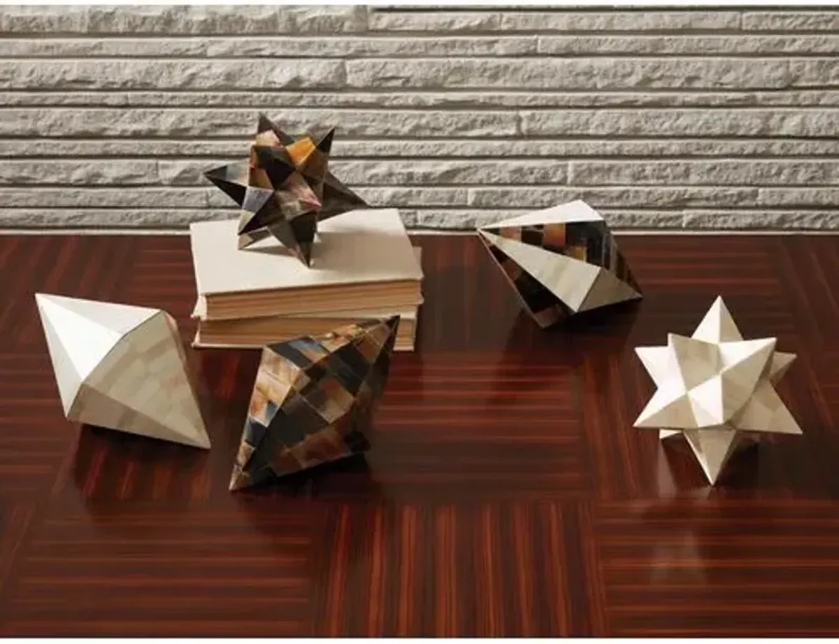Stellated Dodecahedron Horn Objet - Brown - Global Views