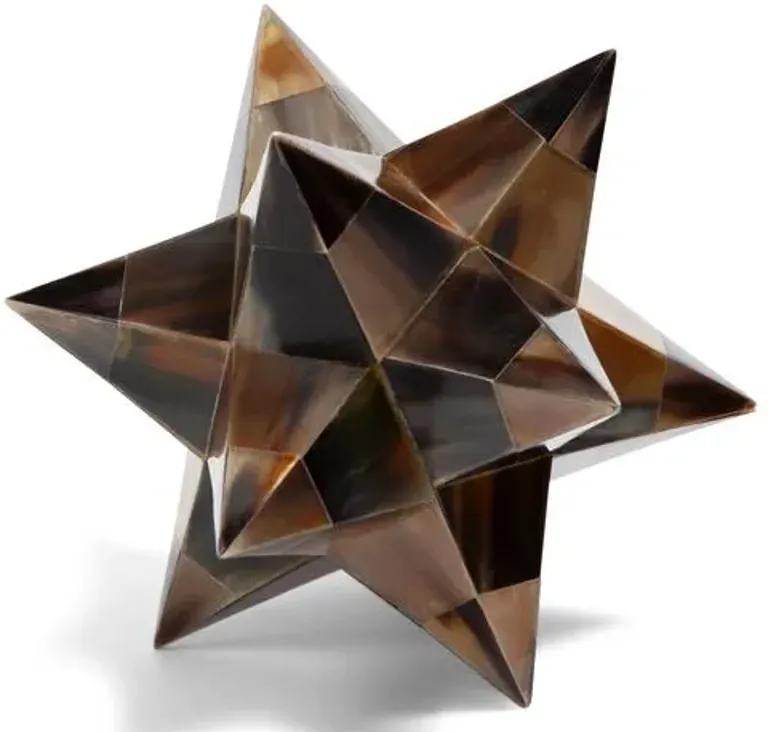 Stellated Dodecahedron Horn Objet - Brown - Global Views