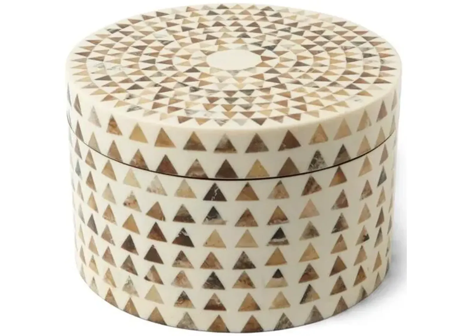 Triangle Stripe Box - Cream/Brown - Global Views