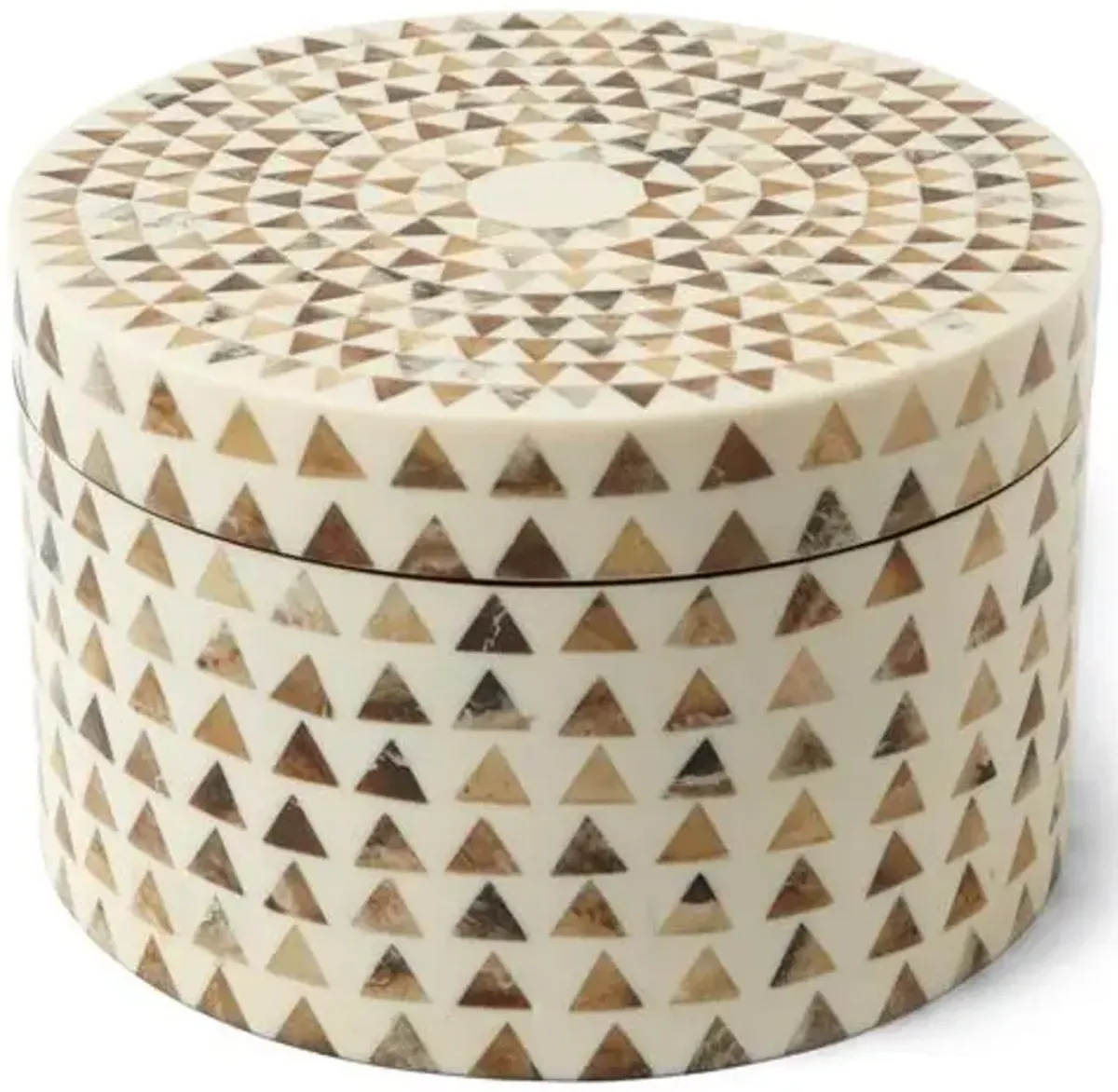 Triangle Stripe Box - Cream/Brown - Global Views