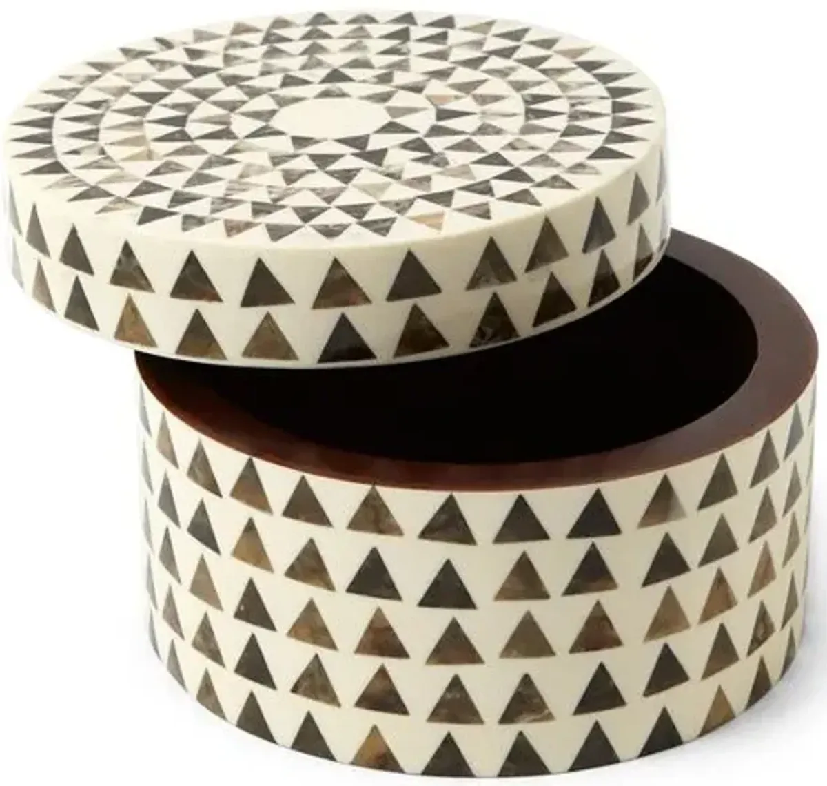 Triangle Stripe Box - Cream/Brown - Global Views