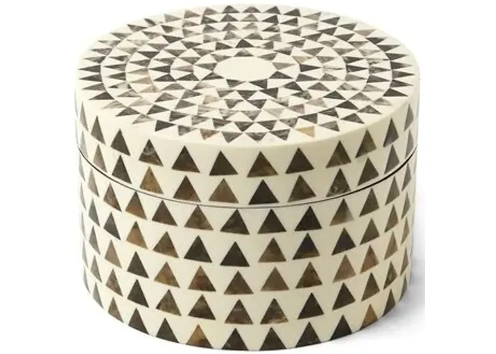 Triangle Stripe Box - Cream/Brown - Global Views