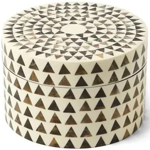 Triangle Stripe Box - Cream/Brown - Global Views