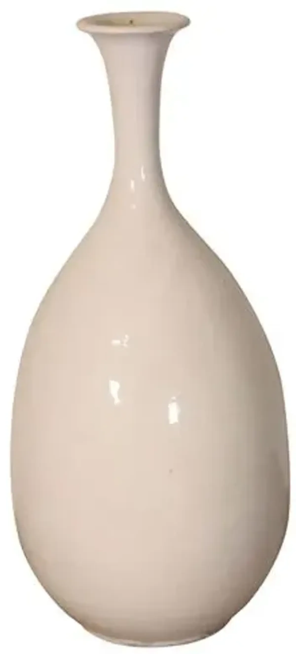 Pear-Shape Ceramic Vase - White