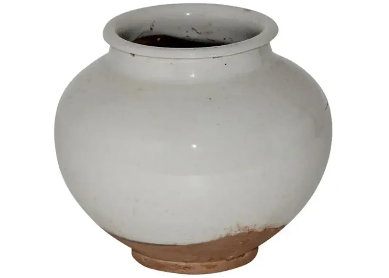 Ceramic Pot - White/Natural