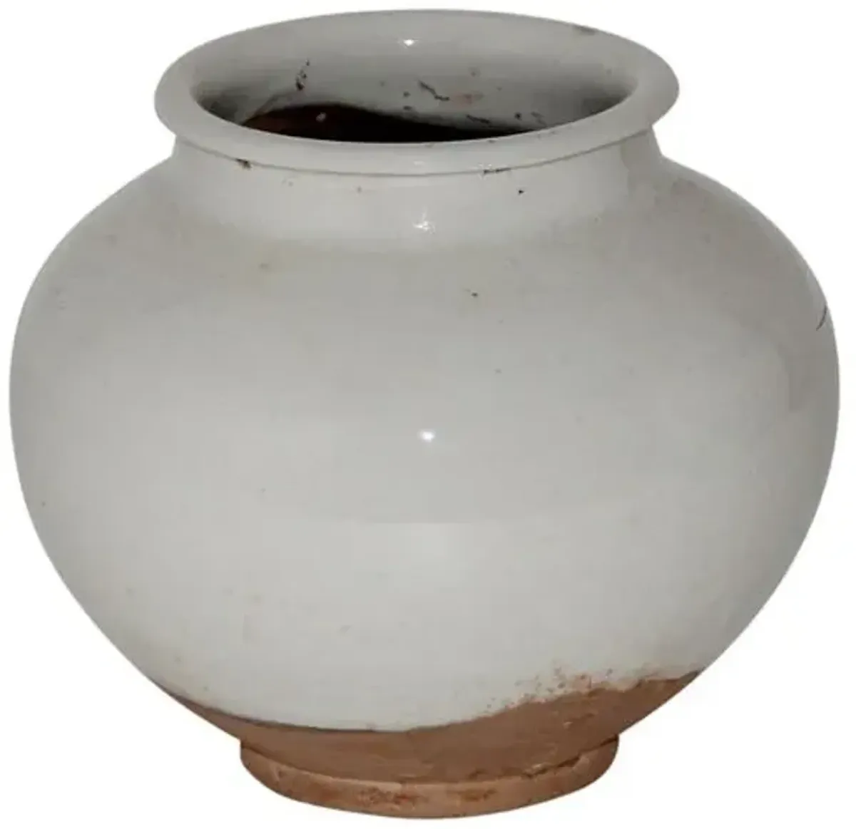 Ceramic Pot - White/Natural