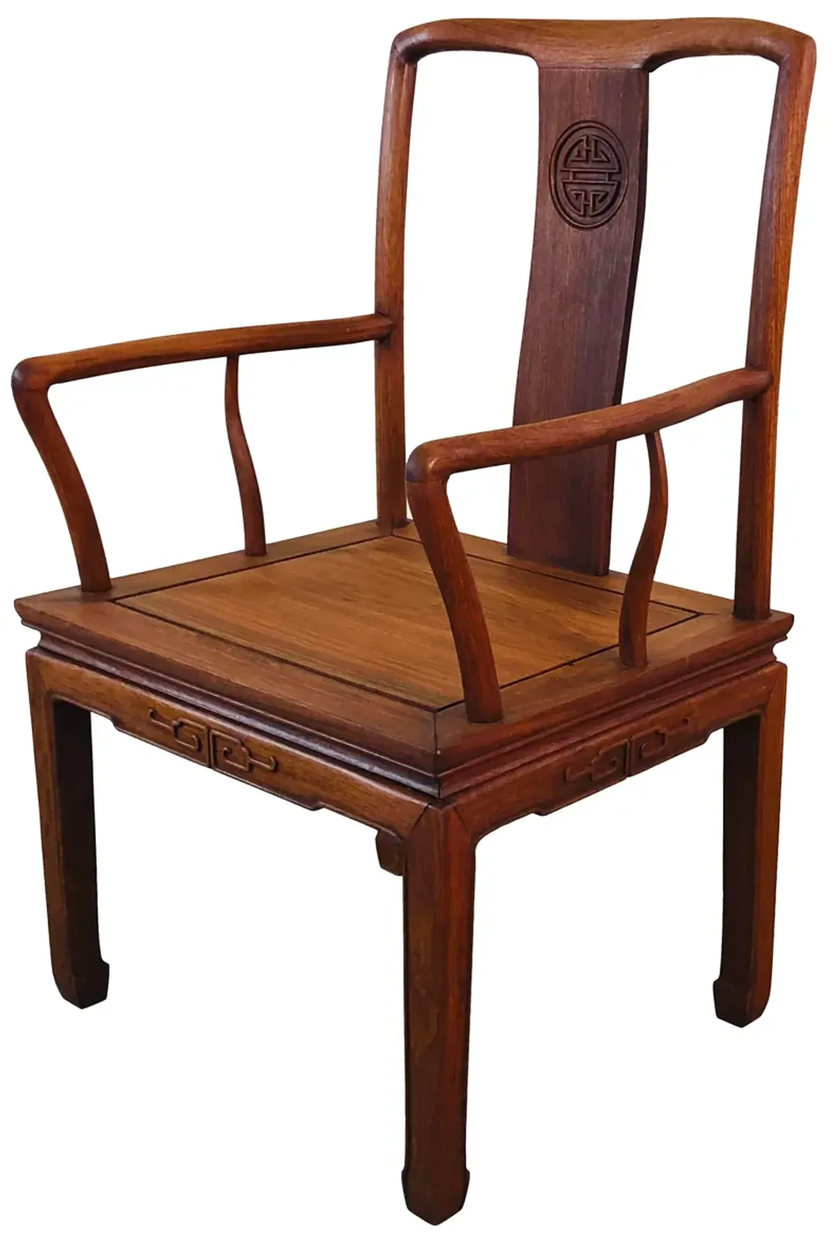 1960s Asian-Style Hand Carved Armchair - 2-b-Modern - Brown