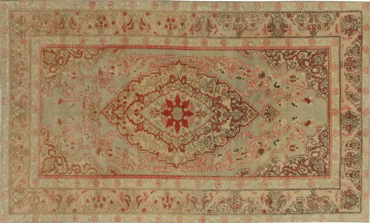 Turkish Oushak Rug - 4'2 x 6'11 - Beige - Beige