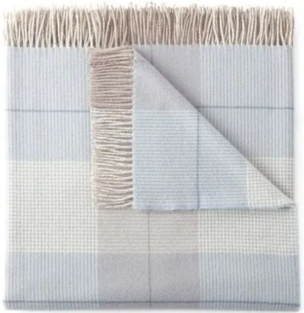 York Throw - Peacock Alley - Blue, Fringed