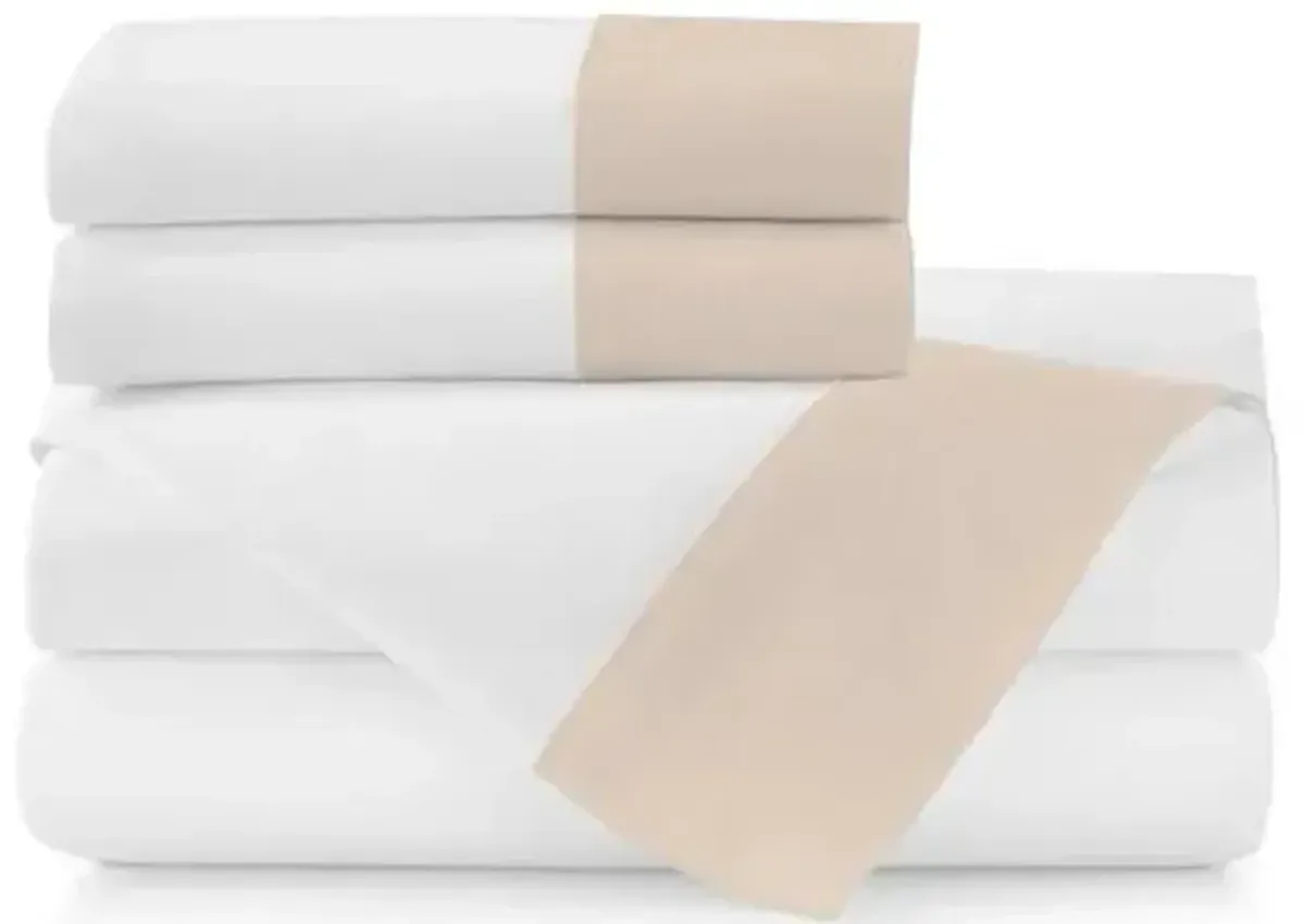 Mandalay Cuff Sheet Set - Peacock Alley - Beige, 300 Thread Count, Egyptian Cotton Sateen, Soft and Luxurious