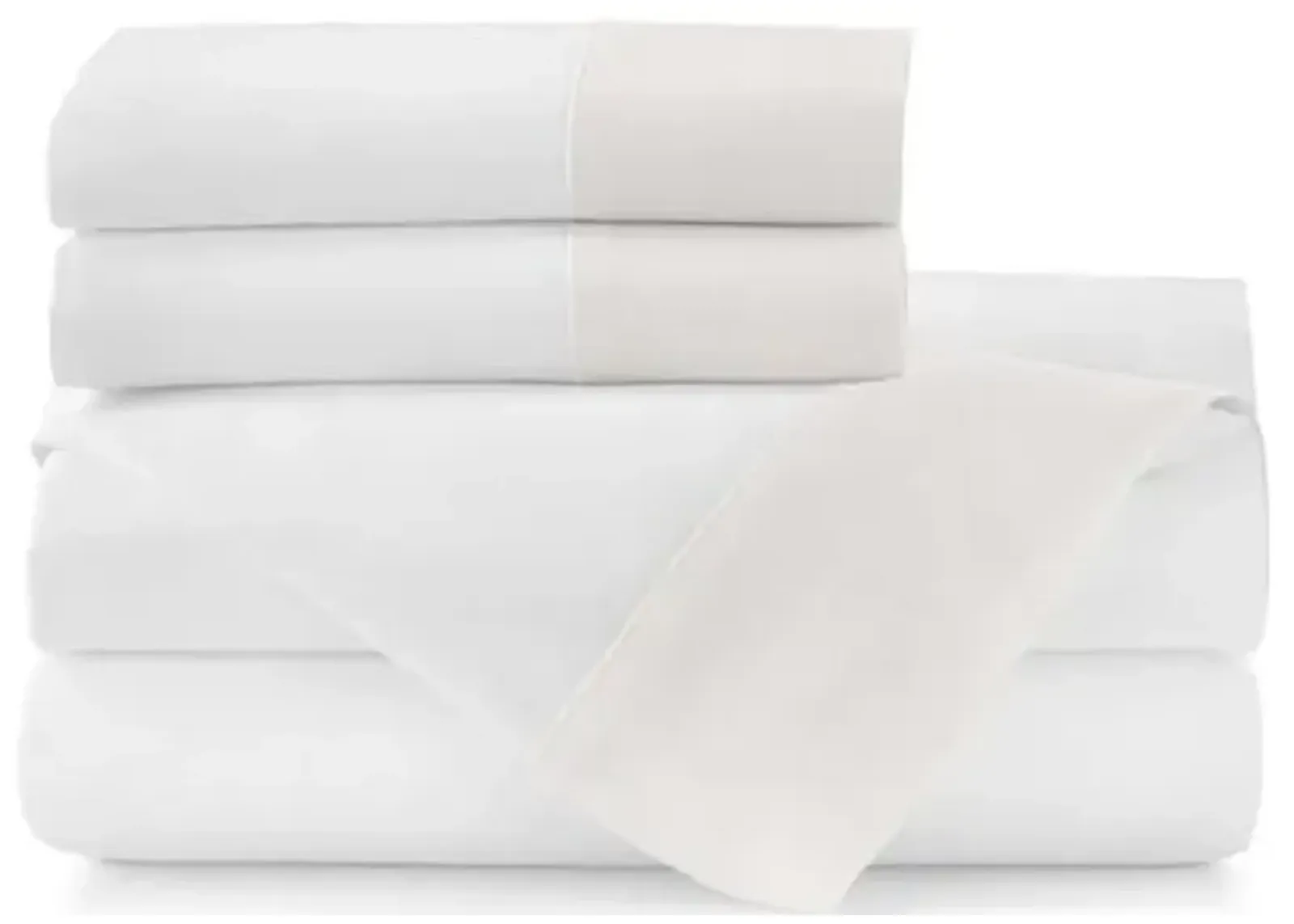 Mandalay Cuff Sheet Set - Peacock Alley - White, 300 Thread Count, Egyptian Cotton Sateen, Soft and Luxurious