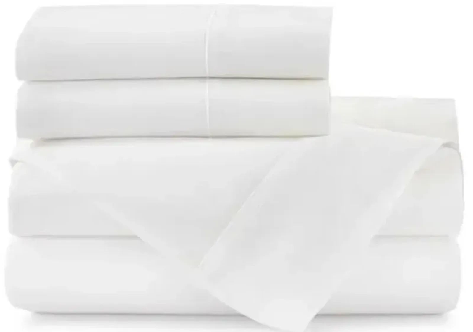 Mandalay Cuff Sheet Set - Peacock Alley - White, 300 Thread Count, Egyptian Cotton Sateen, Soft and Luxurious