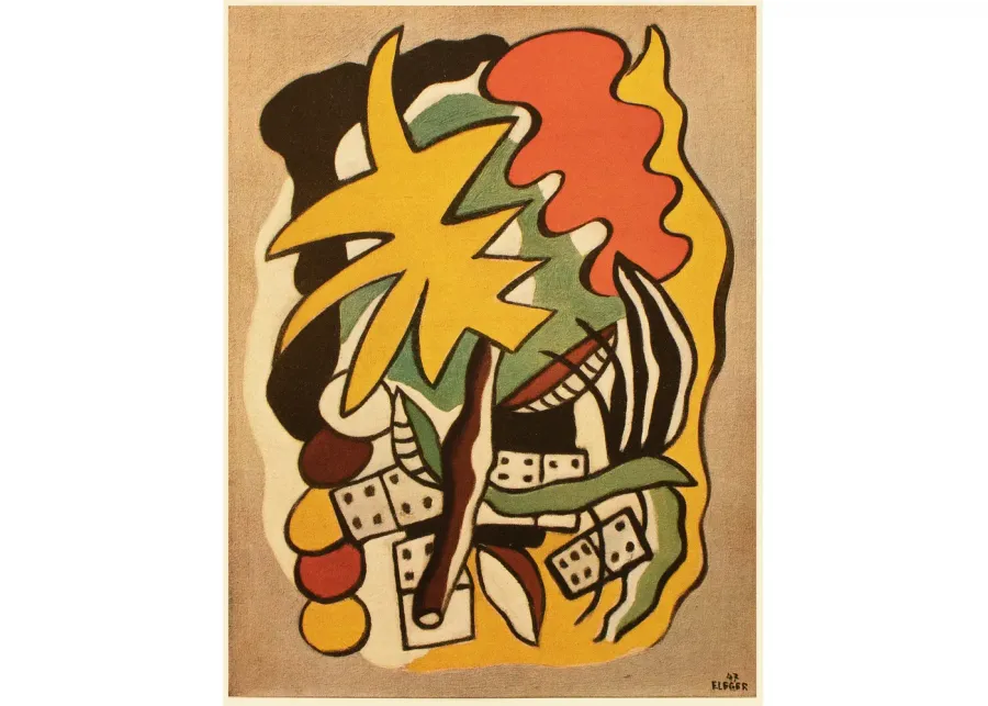 1948 Fernand Léger - Dominoes Composition - Yellow