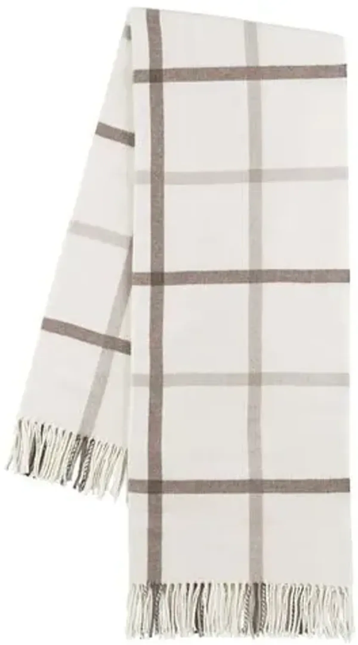 Tattersall Plaid Throw - Lands Downunder - Brown, Fringed