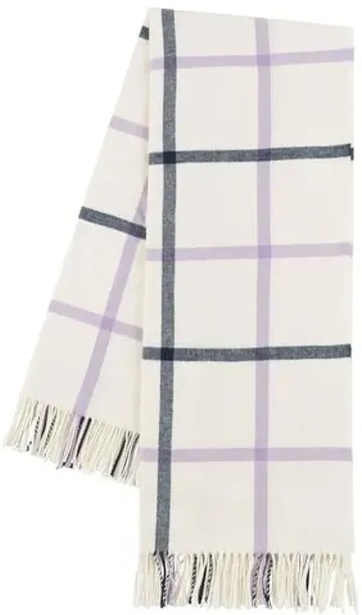 Tattersall Plaid Throw - Lands Downunder - Purple, Fringed