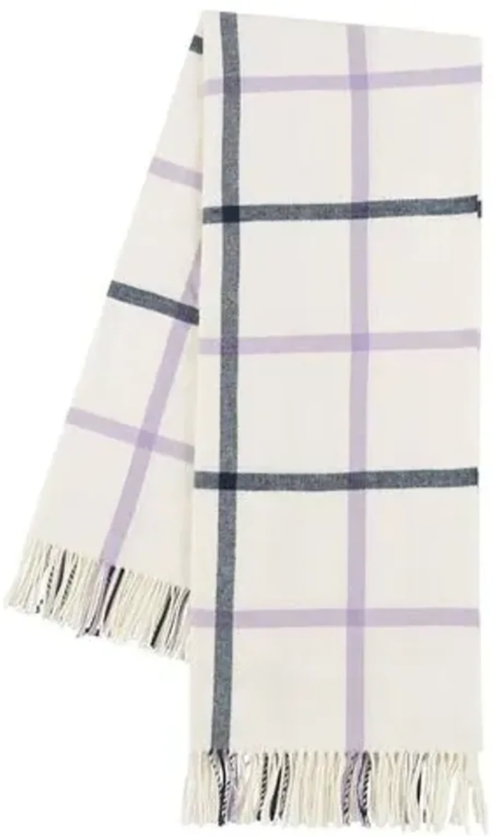 Tattersall Plaid Throw - Lands Downunder - Purple, Fringed