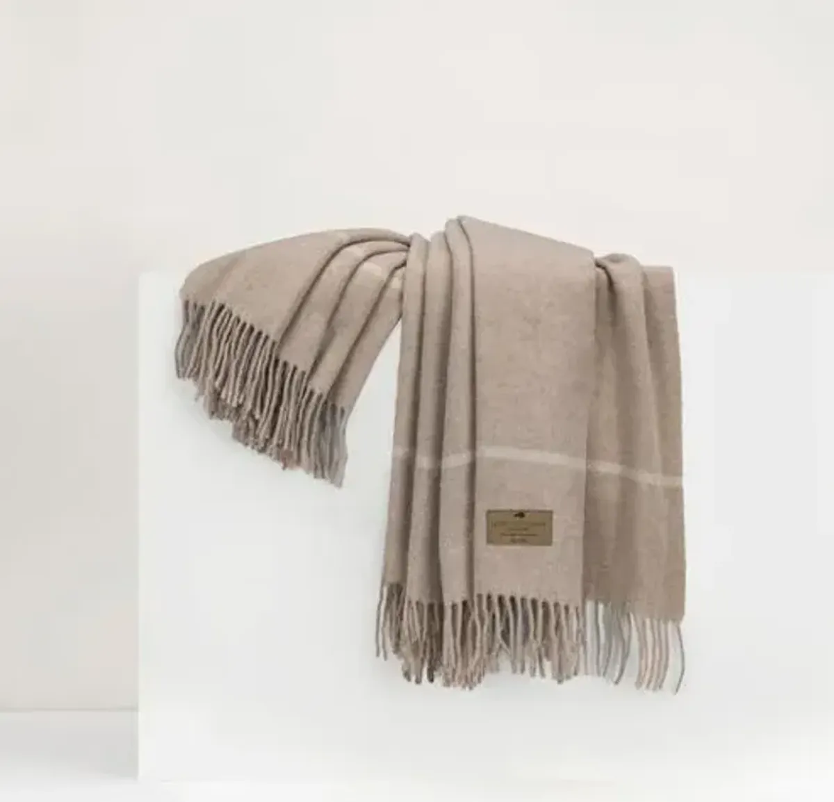 Windowpane Cashmere Throw - Lands Downunder, Fringed