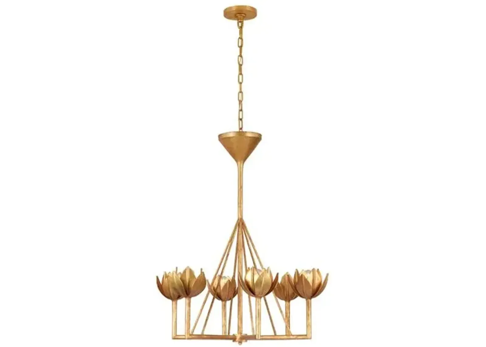 Visual Comfort - Alberto Small Single-Tier Chandelier Antiqued Gold Leaf