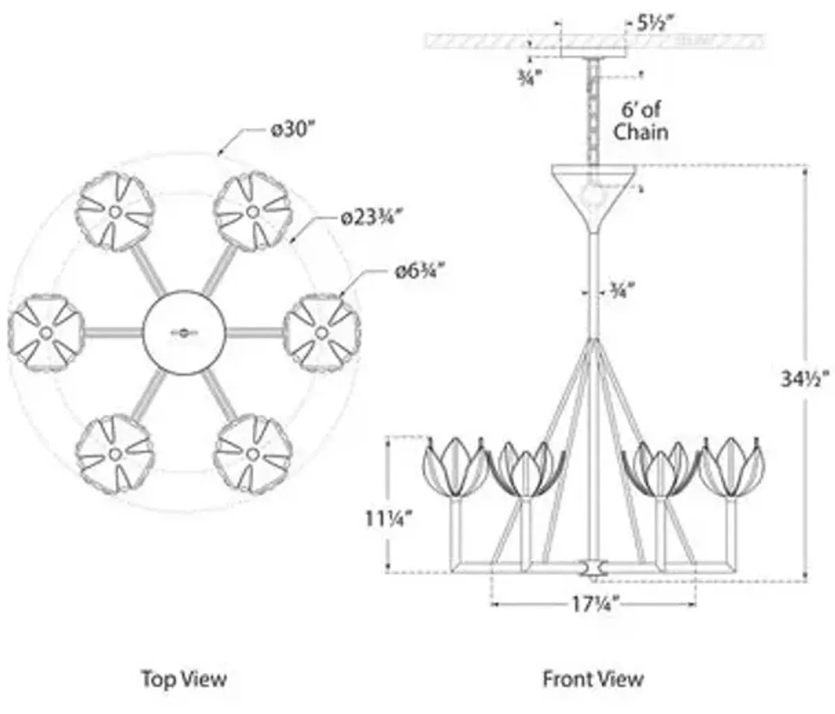 Visual Comfort - Alberto Small Single-Tier Chandelier - Plaster White