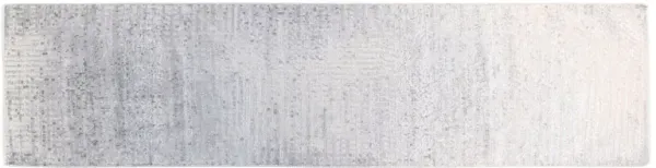 2'6"x10' Ashley Hand-Knotted Runner, Silver/Gray